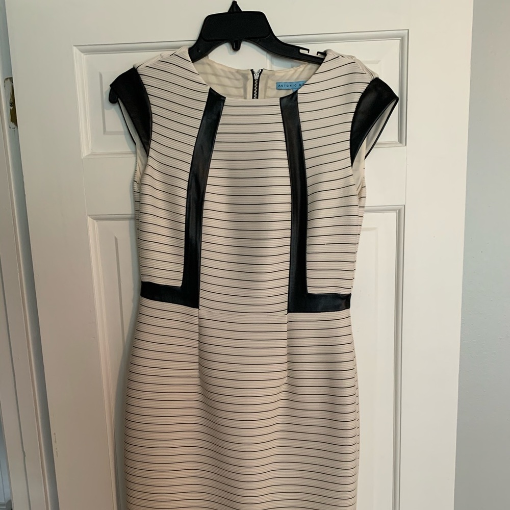 Antonio Melani Leather Trim Sheath